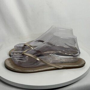 TKEES Highlighters Minimalistic Glitters Gold Flip Flops Women’s Size 8